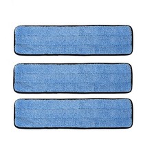 3 Microfiber Wet Mop Refill Commercial Heavy Duty Pads for 18 inch Flat Frame