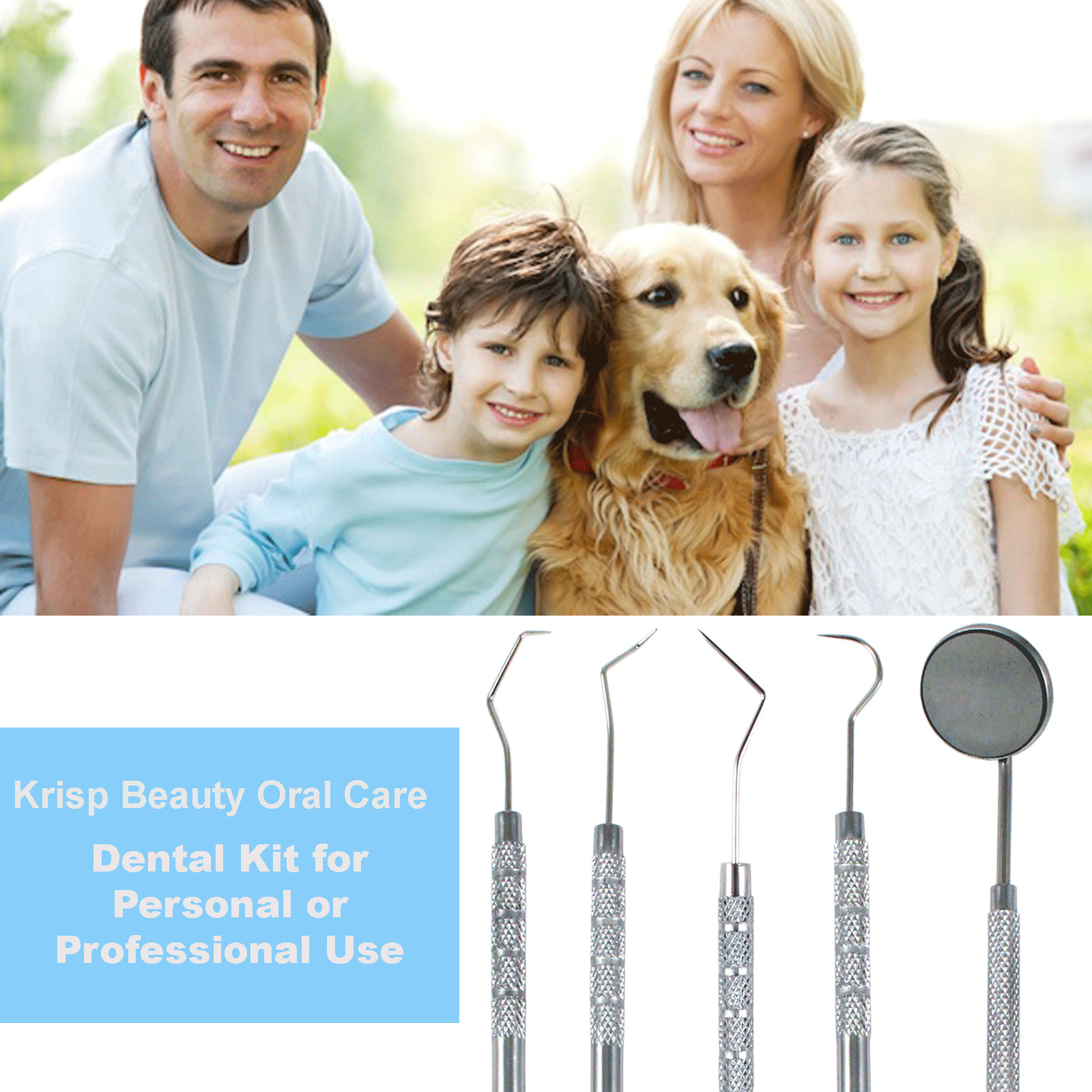 Dental Tooth Cleaning Kit Dentist Scraper Pick Tool Calculus Plaque Floss Oral
