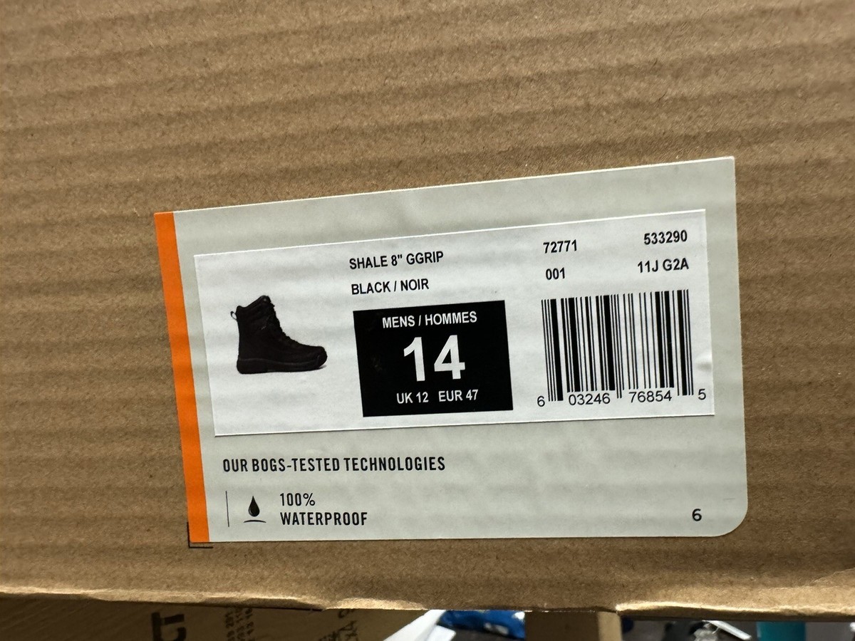 Bogs Mens Shale 6” Ggrip Waterproof Boot Black Size 14 M Amazon.com | BOGS Mens Shale Mid CT ESD Boot, Gray, 7 D (M  main image 3