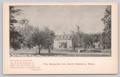 The Wayside Inn Old Sudbury, Mass. Postcard American Souvenir Co. Unposted