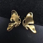 Trifari Gold Tone Butterfly Clip On Earrings Vintage Costume Jewelry