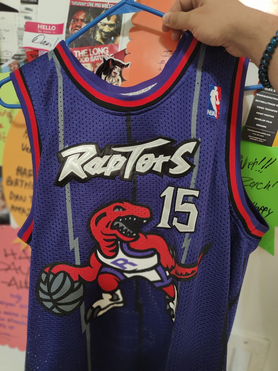🦖NBA Toronto Raptors 90s Logo Vince Carter Nike Jersey Purple
