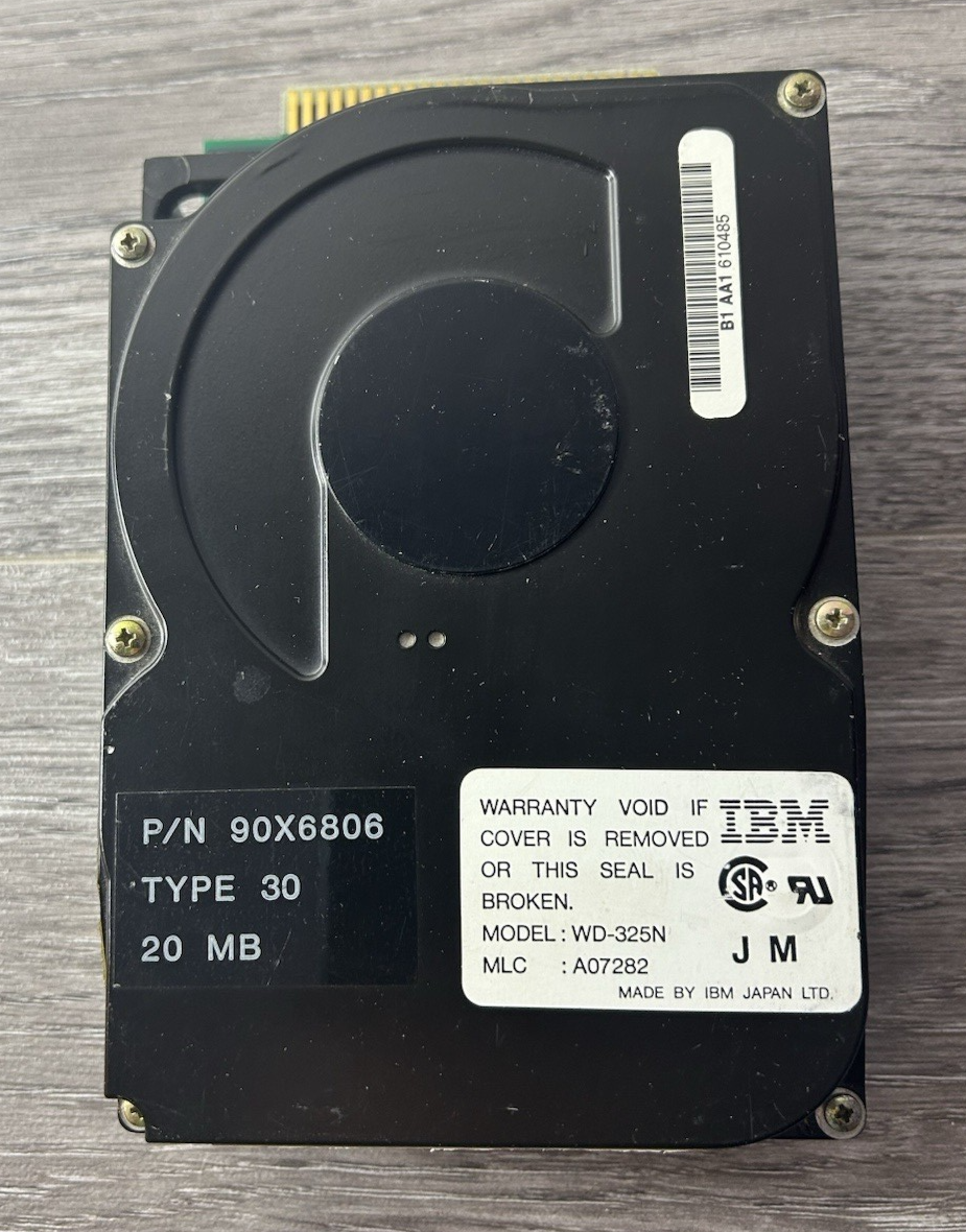 ✯ IBM Computer Hard Drive 20mb Megabytes Model WD-325N (A07282