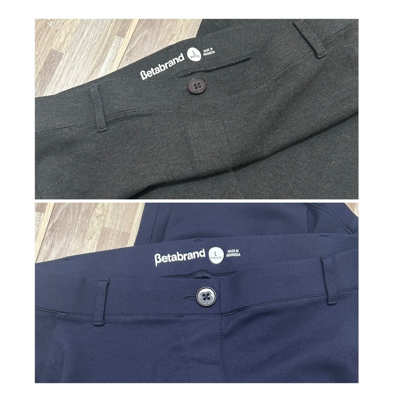 Betabrand Yoga Stretch Dress Pants Bundle Women’s L petite – Navy and Dark gray