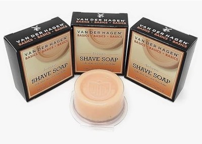Van der Hagen Deluxe Shave Soap - 2.5 oz - 3 pk 