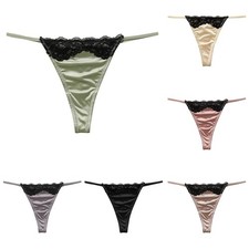 Ladies Elegant Lingeries Lace Satin Panties T Pants Briefs G-string Underwear
