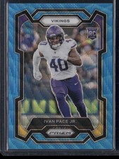 2023 Panini Prizm Ivan Pace Jr Blue Wave Prizm RC /199 #366 Minnesota Vikings