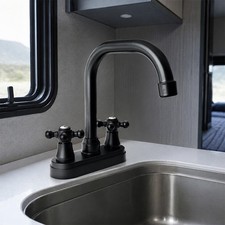 Universal 4'' Chrome/Black Plastic Basin Sink Faucet Lavatory Vanity Mixer Tap