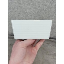 Simple Dining White Ribbed Ceramic Sugar Packet Holder Sweetener Caddy 5.25"