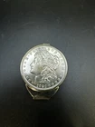 1921 Morgan Silver Dollar Inside Of .925 Sterling Silver Money Clip