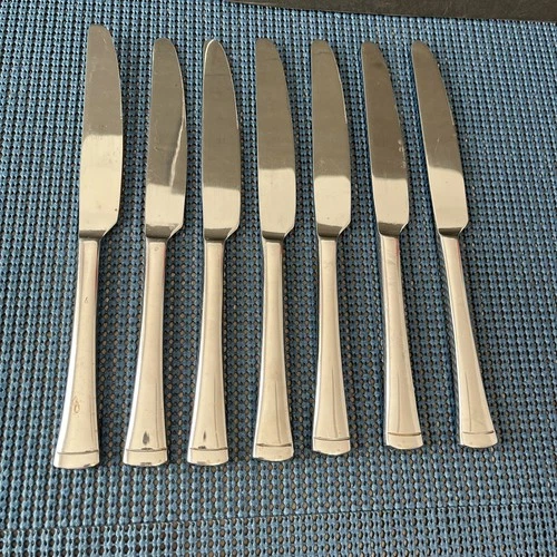 Mikasa CONTEMPO Dinner Knives Set Of 7 Stainless 18/0 Glossy Gourmet Basics