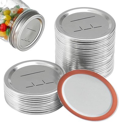 24 PCS Canning Lids Regular Mouth(2.76In/70Mm), Upgraded Leak-Proof Mason Jar Li