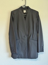Cabi Women s Black Dinner Jacket Long Blazer Pockets Ponte Career Size 8