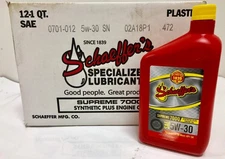 SCHAEFFER SUPREME 7000 5W-30 PARA-SYNTHETIC ENGINE MOTOR OIL, 12 QUARTS