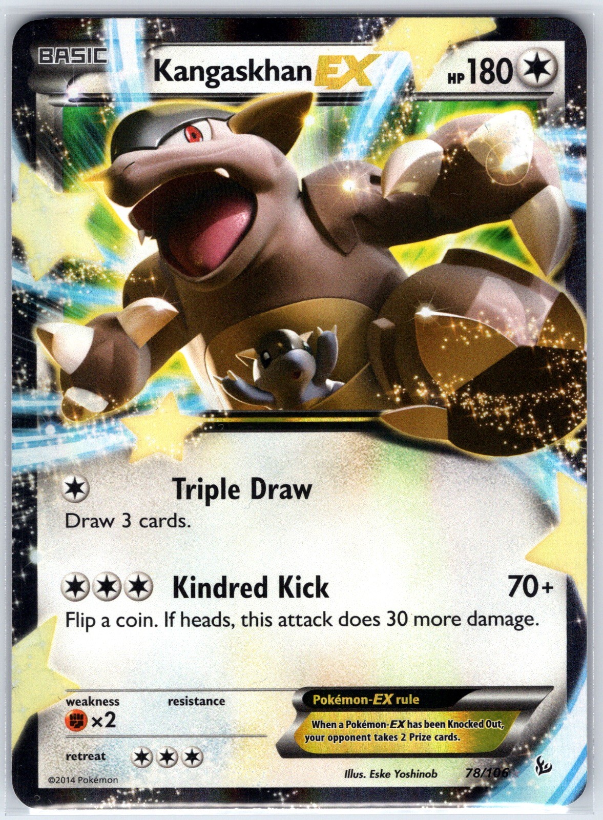 Kangaskhan EX 78/106 Holo EX Rare Flashfire Pokemon Holo Near Mint