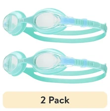(2 pack) TYR Youth Fit Swimple Non-Mirrored Swim Goggle - Clear/Turquoise