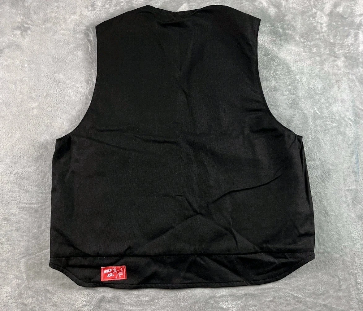 Wild Ass Vest Mens Medium Black Canvas Lined Baileys Full Zip Workwear  image 8