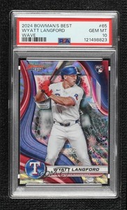 2024 Bowman's Best Wave Refractor Wyatt Langford #65 PSA 10 GEM MT Rookie RC