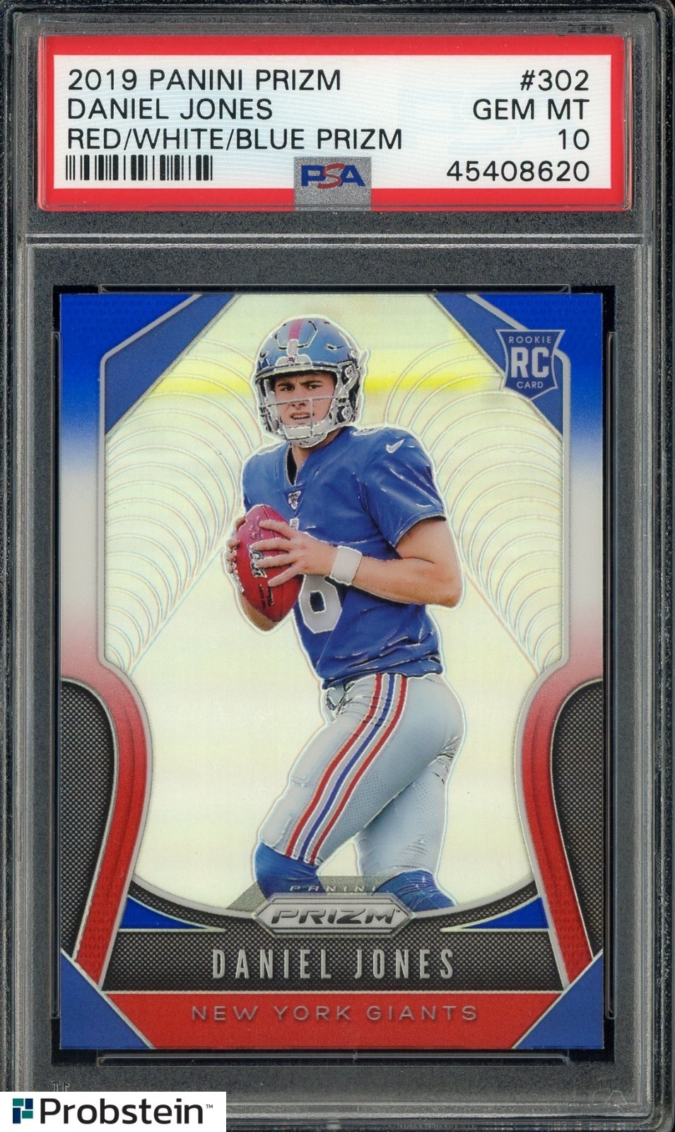 Daniel Jones Panini Prizm #302 Red/White/Blue