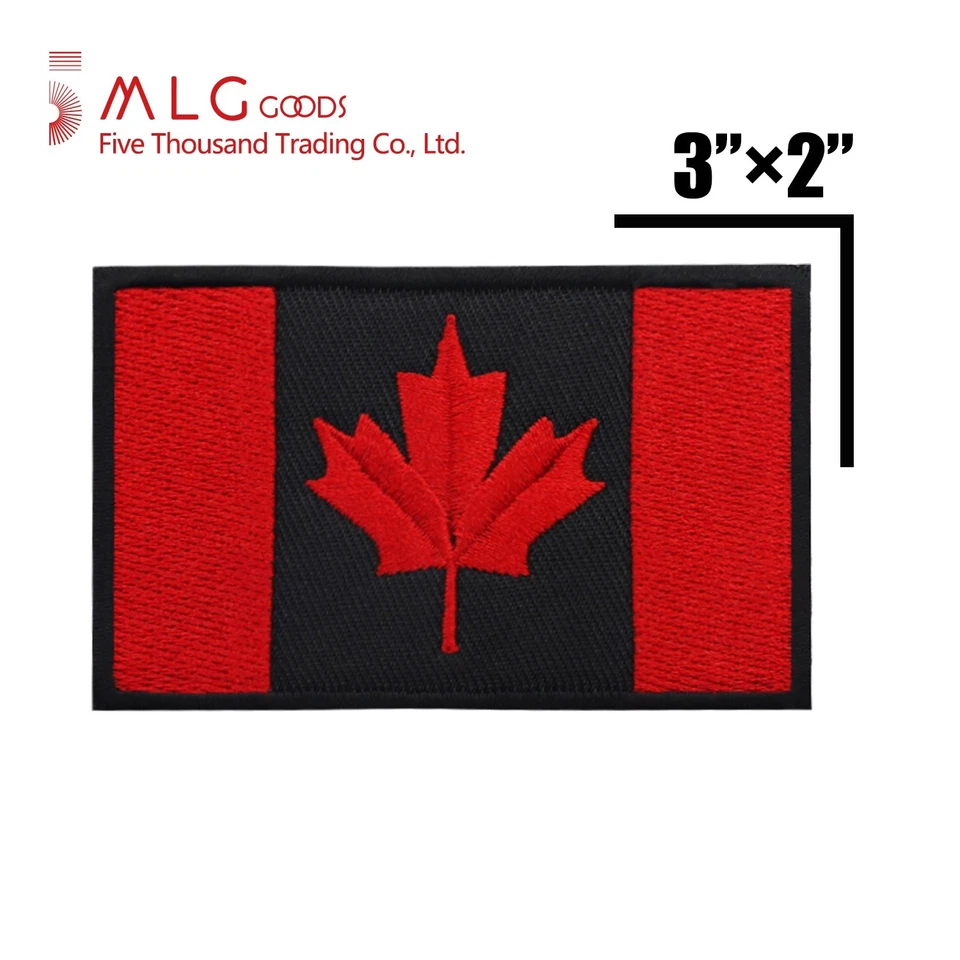5MLGgoods Canada Flag Embroidered Patch, with Hook and Loop (Green) - Image 3 of 4