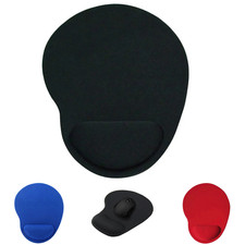 Black Anti-Slip Mouse Pad Mat with Foam Wrist Rest Support for PC Laptop Gaming