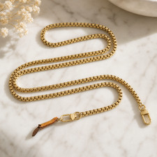 Gold Box Chain Crossbody Purse Strap Replacement Shoulder Bag Lobster Clasp
