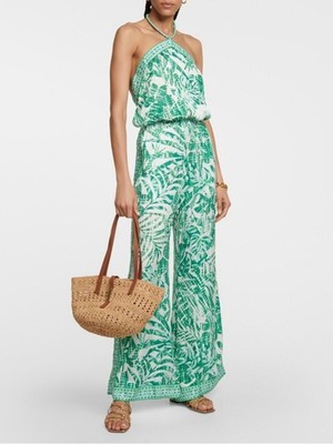 NWT Poupette St. Barth Isabelle Printed Botanical Jumpsuit Women s size L