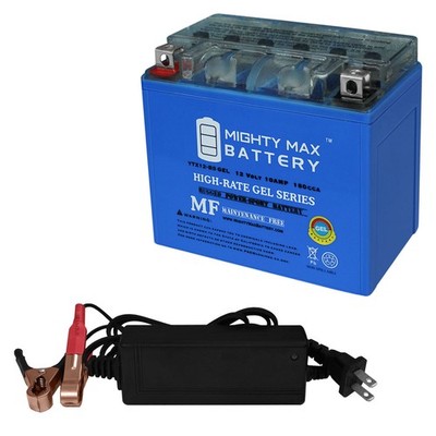 Mighty Max YTX12-BS GEL Replaces Kawasaki 900 Classic Custom 24 + 12V 2A Charger