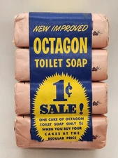 Vintage 4 Pack Octagon Toilet Bar Soap Colgate Palmolive Peet Co. Mild Perfume