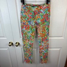 Women's J.McLaughlin Pull On Floral Pants Colorful Size 8 Stretch