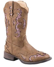 Roper Girls' Little ' Glitter Gypsy Western Boot Broad Square Toe -