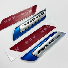 2X Auto AMG EDITION Fender Emblem Abzeichen Aufkleber Für Mercedes Benz Blau