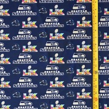 SEAHAWKS 2026 SUP3RB0WL CHAMP10NS BLUE FABRIC HALF-YARD AND 1-YARD SELECTIONS