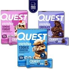 Quest Protein Bar, Verity Pk, 20g Protein, 12Ct Sundae, Choco, Cookie OverLoad