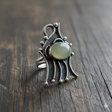 Genuine Aquamarine Ring Size 7 Handmade Sterling Silver Blue Gemstone Jewelry