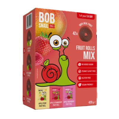 4820287101032 Bob Snail Fruit Rolls Mix 420g 