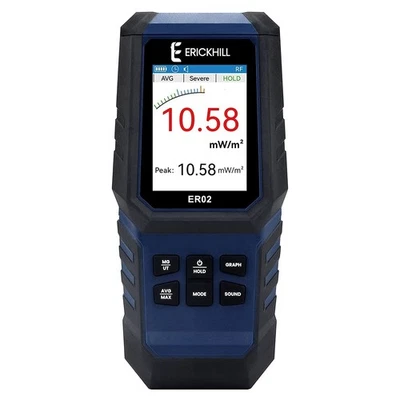 ERICKHILL EMF Meter ER02 EF/MF/RF Testing Rechargeable Digital/Graph Dual