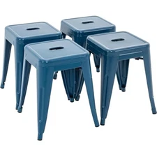 18 inch industrial metal stools set of 4, stackable classroom stools, 