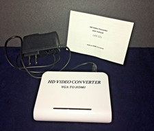 HD VIDEO CONVERTER VGA to HDMI, includes power supply and instructions