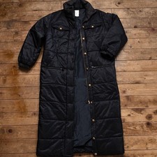 CHANEL Gripore Button Super Long Silk Down Coat Vintage 42
