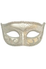 Brand New Mardi Gras Masquerade Phantom Venetian Mask Silver 