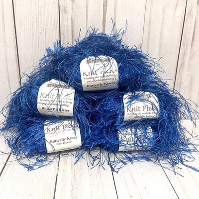 Knit Picks Butterfly Kisses Eyelash Yarn 100% Polyester Color Twilight Lot of 5
