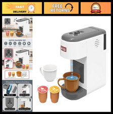 Kids Coffee Machine Toy Playset - Pretend Kitchen Accessories with Moving Parts,