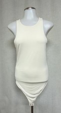 EXPRESS Cream Body Contour Sleeveless Bodysuit Tank Top Stretch sz M
