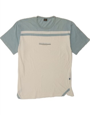 INVICTA Herren Grafik T-Shirt Oberteil Medium Weiß Colourblock Baumwolle AN04