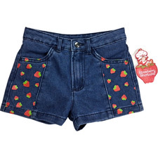 Strawberry Shortcake Girls 6 7 Jean Shorts Dark Wash Denim NWT