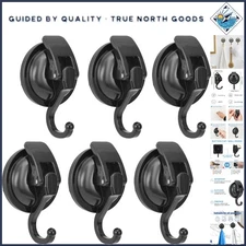 Damage-Free Wreath Hanger - 6 Pack of Stylish Suction Hooks for Modern Decor