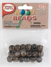 6 Pack - Pepperell Barrel Wood Beads 13mmX11mm 18/Pkg-Walnut - PWB1311-01