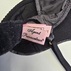 Agent Provocateur Bra Size 34C Black Lace Mesh Bow Detail Sexy Womens Balconette