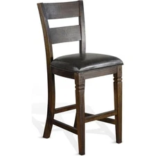 Sunny Designs Homestead 30" Wood Ladderback Barstool in Tobacco Leaf (Set of 2)